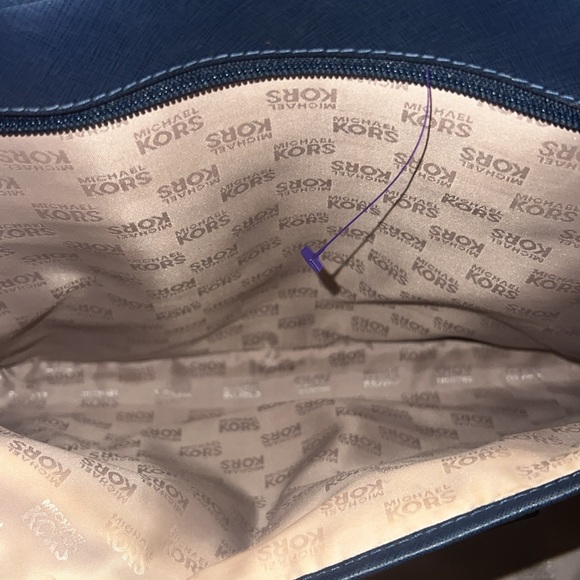 Michael Michael Kors Blue Laptop Saffiano Leather Tote GUC - Picture 7 of 10